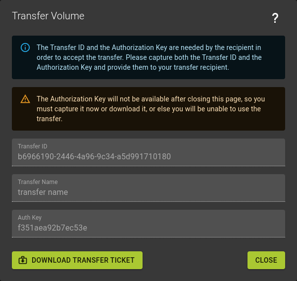 Save transfer ticket