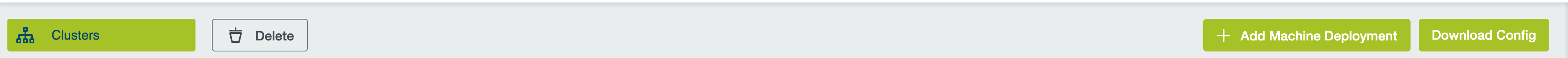 Cluster overview with highlighted add button