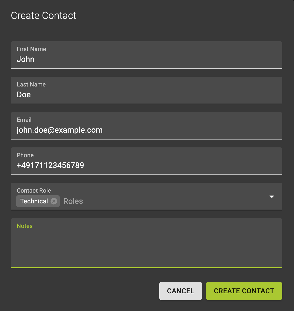Create Contact