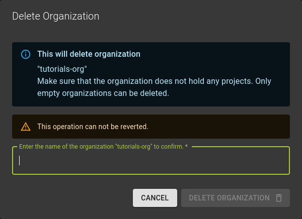 Delete Organization