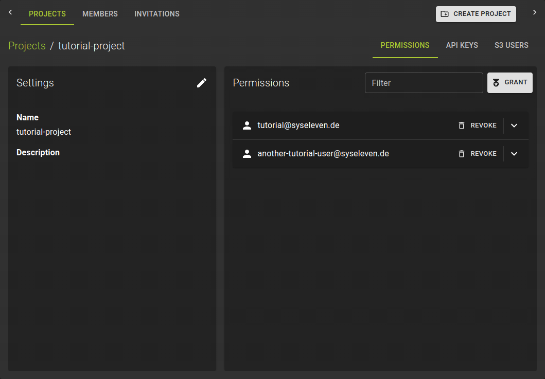 List Project Permissions