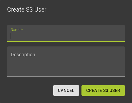 Create S3 user