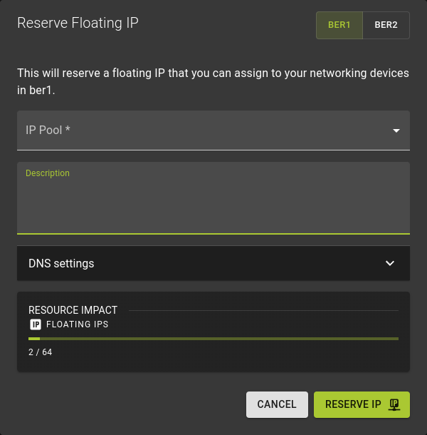 Reserve Floating IP